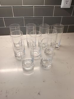 Clear glass highball tumblers