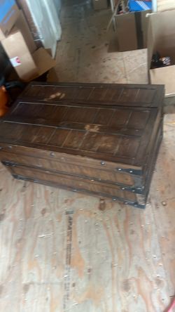 Large wood chest