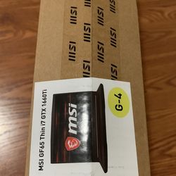 Brand New MSI GF65 Thin GTX1660Ti And Intel i7 8GB 512SSD 15.6