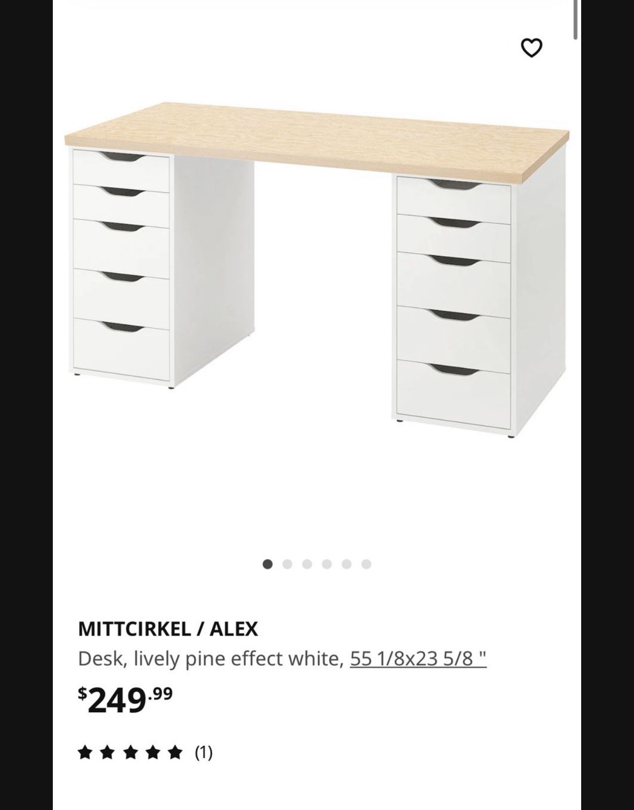 IKEA Table Top And 2 Alex Drawer 