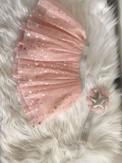 Hermoso tutu rosa con liga para el cabello