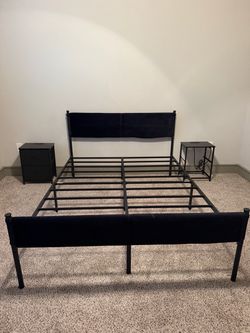 Queen size frame with nightstands