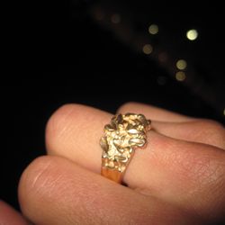 14k Gold Nugget Ring 