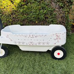 White Bedazzled Child Wagon For Wedding