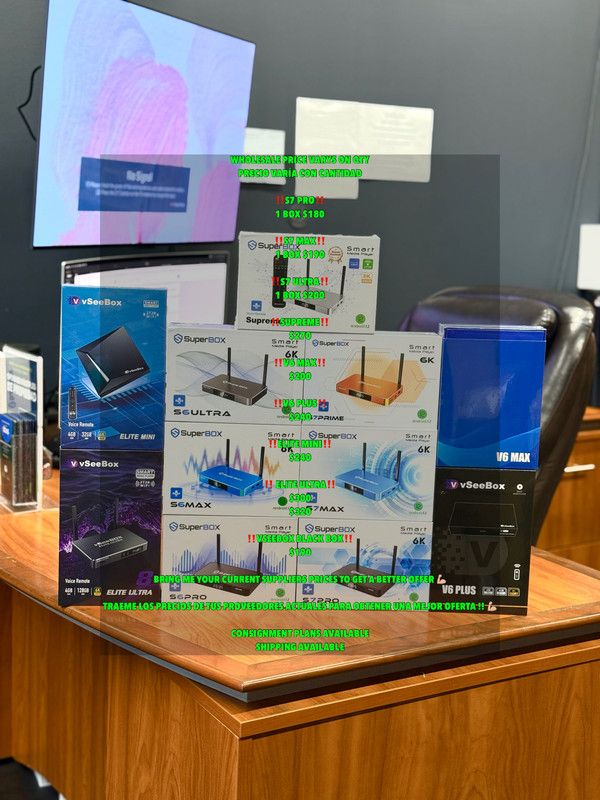 SUPERBOX VSEEBOX S7 PRO S7 MAX S7 ULTRA PRIME V6 MAX V6 PLUS ELITE MINI ELITE ULTRA BLACK BOX WHOLESALE TO PUBLIC
