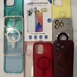 iPhone 14 Pro Max Cases & 2 Screen Protectors & Camera Glass Protectors 