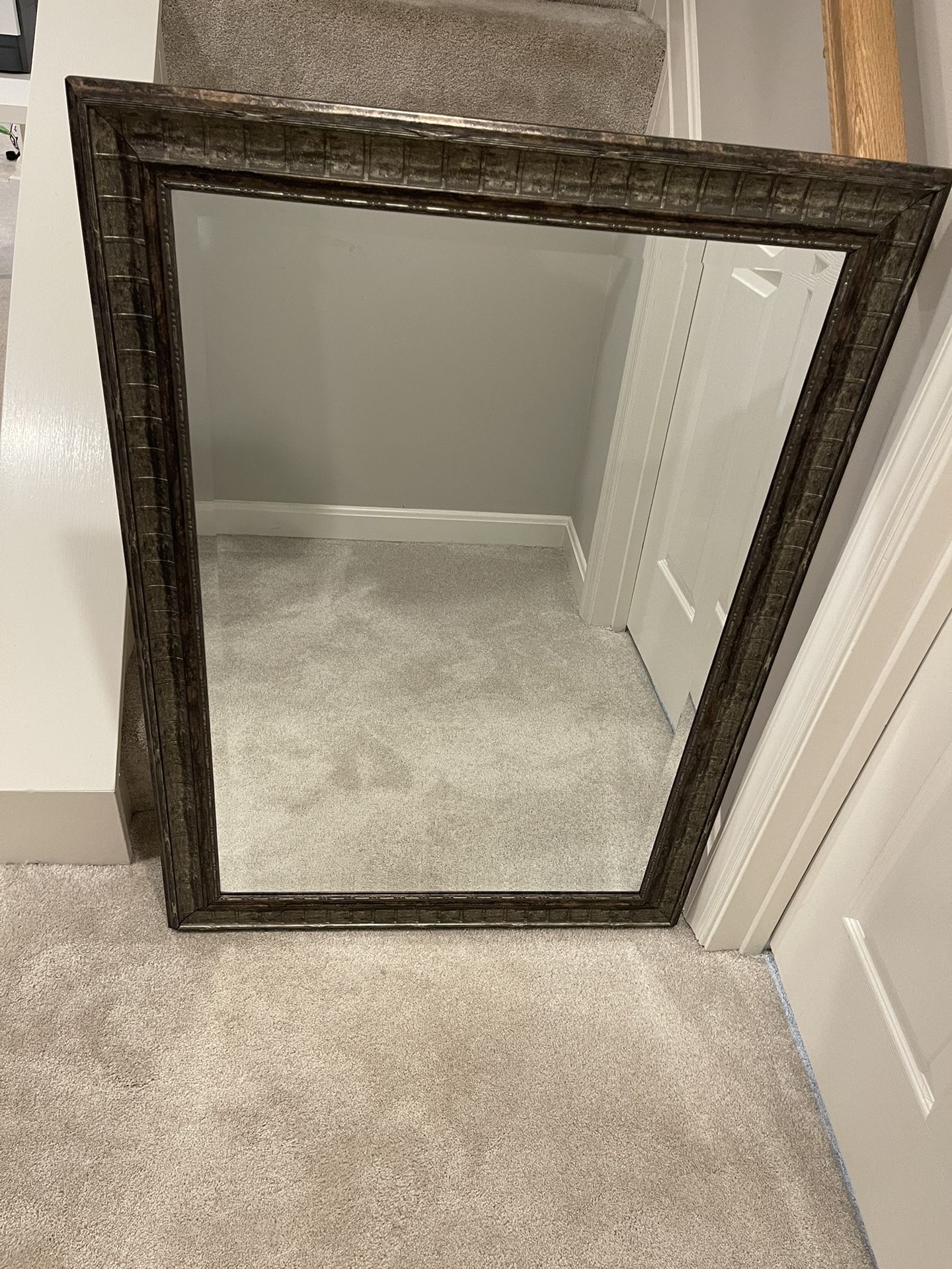 Framed Mirror 24x36 Antique Pewter