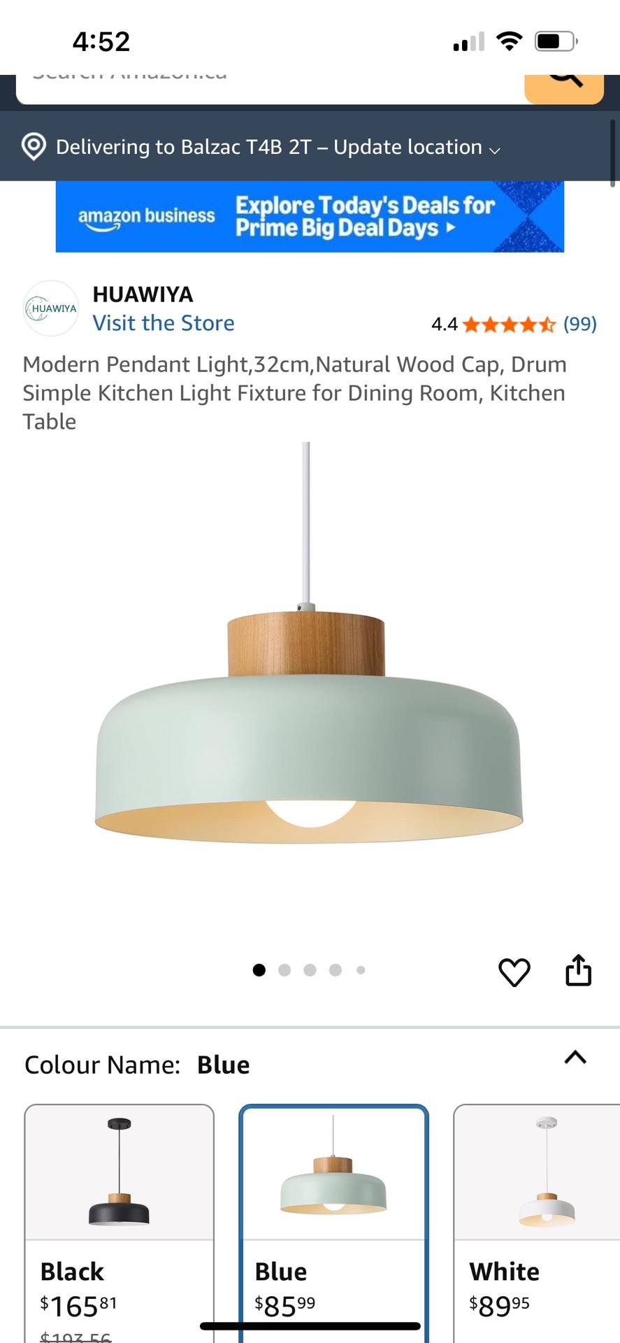 Modern Pendant Light,12.6”,Natural Wood Cap, Drum
