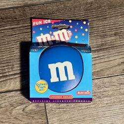1 Blue Vintage 2000 M&M Reusable Lunch Box Cooler Fun Ice Pack Freezer Munchkin