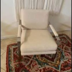 Med Century Chair, Lamp , Table 