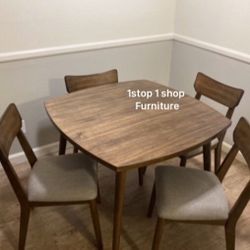 $325 No Tax Walnut 5-Pc Dining Set