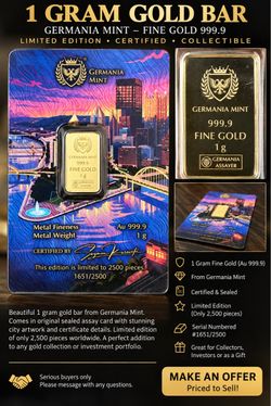 1 Gram Germania Mint 999.9 Fine Gold Bar – Limited Edition #1651/2500
