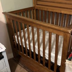 Autumn 4-in-1 Convertible Mini Crib With Mattress