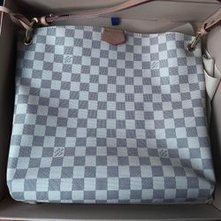 Louis Vuitton Graceful Damier Azur Ballerina Pink MM