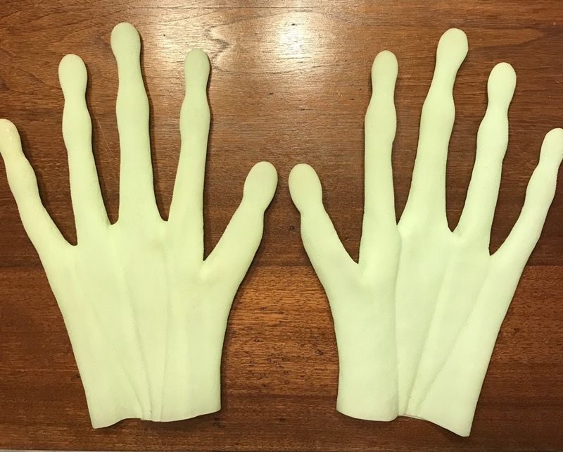 Halloween Neon Green Costume Hands Long Fingers