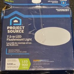 Project Source Flushmount LED 7.5" Round LED Cool White Color Light #(contact info removed)