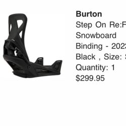 Burton Step On Re:Flex Snowboard Binding - 2023 Black , Size: S
