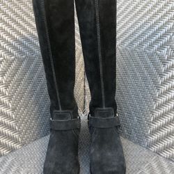 BANDOLINO BONICA women's Boots Harness Tall Black Suede Boots Size 7M