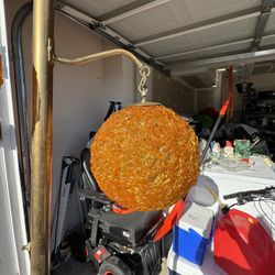 Vintage mid-century lucite spring-loaded lamp