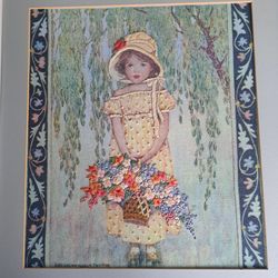 Danbury Mint "Rebecca's Portrait" Jessie Wilcox Smith Embroidered Crewel Print