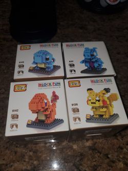 iBlock Fun LOZ Diamond Block 4 Pokemon Building: Pikachu, Squirtle Mewtwo, & Charmander