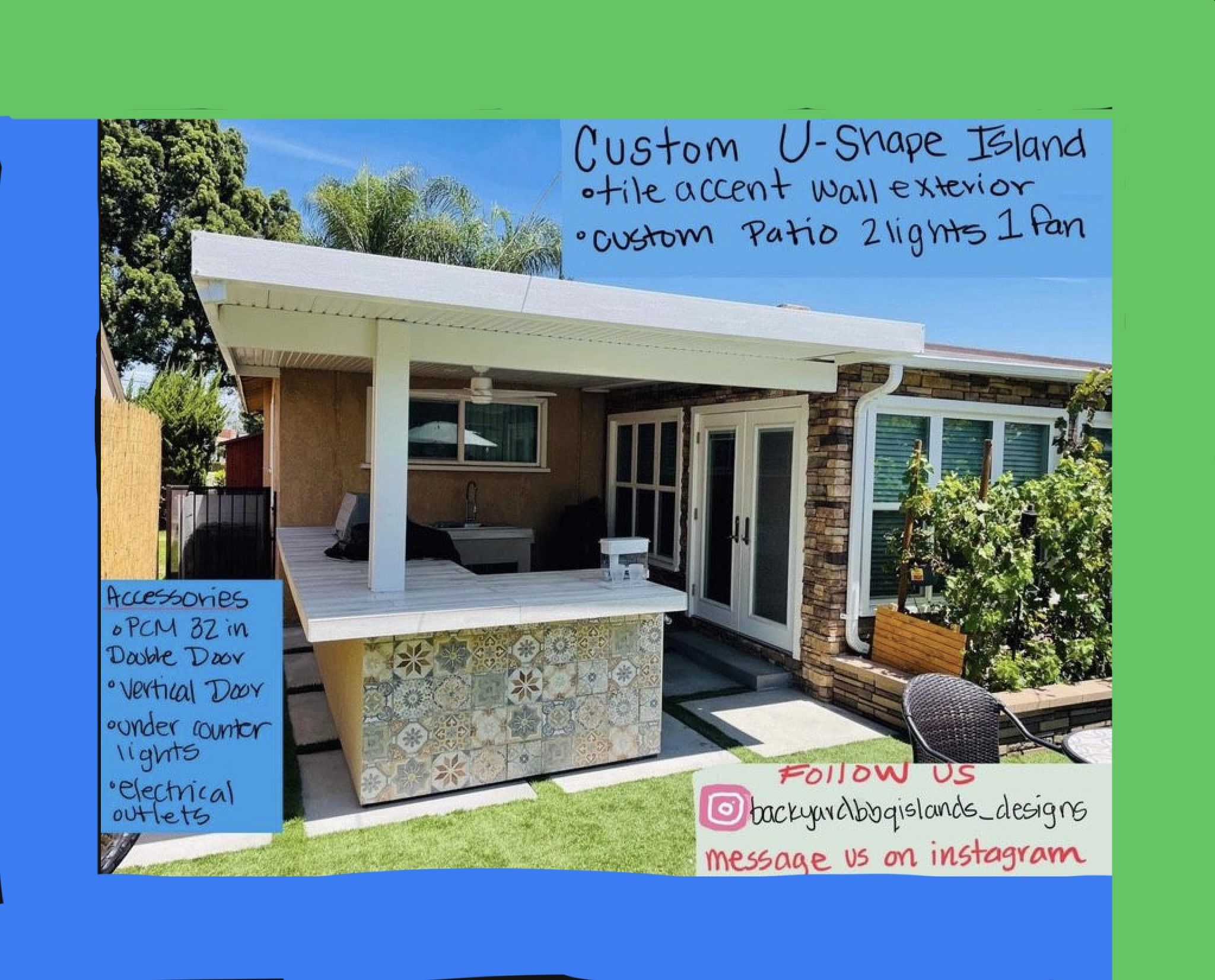 Patio Cover Shade BBQ Island Water Proof Cocina Grill Outdoor Cooking Home Improvement