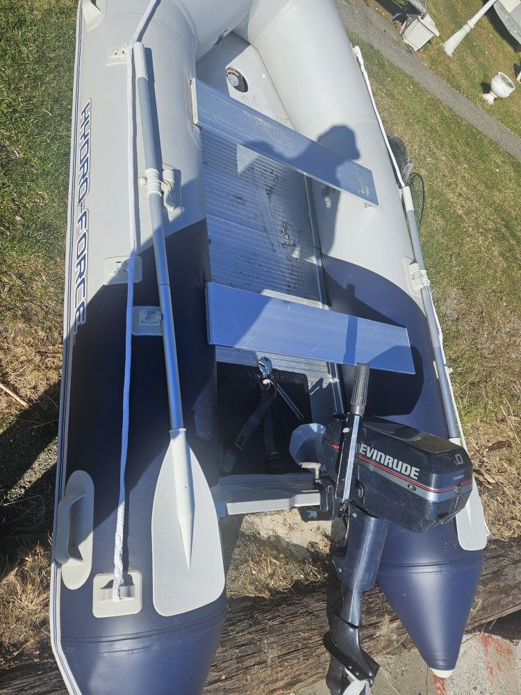 Inflatable Raft With Motor Used 3 Times