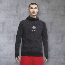 Nike Club America CA x CA Hoodie Mens Aztec Tribal All Over Print Fleece Black Made in USA