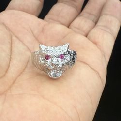 925 Sterling Silver Panther Ring Size 10