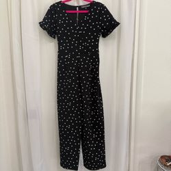 Trixxi Girl Black & White Polka Dot Jumpsuit - Size S