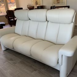 Leather Ekornes/Stressless Brand Reclining Sofa