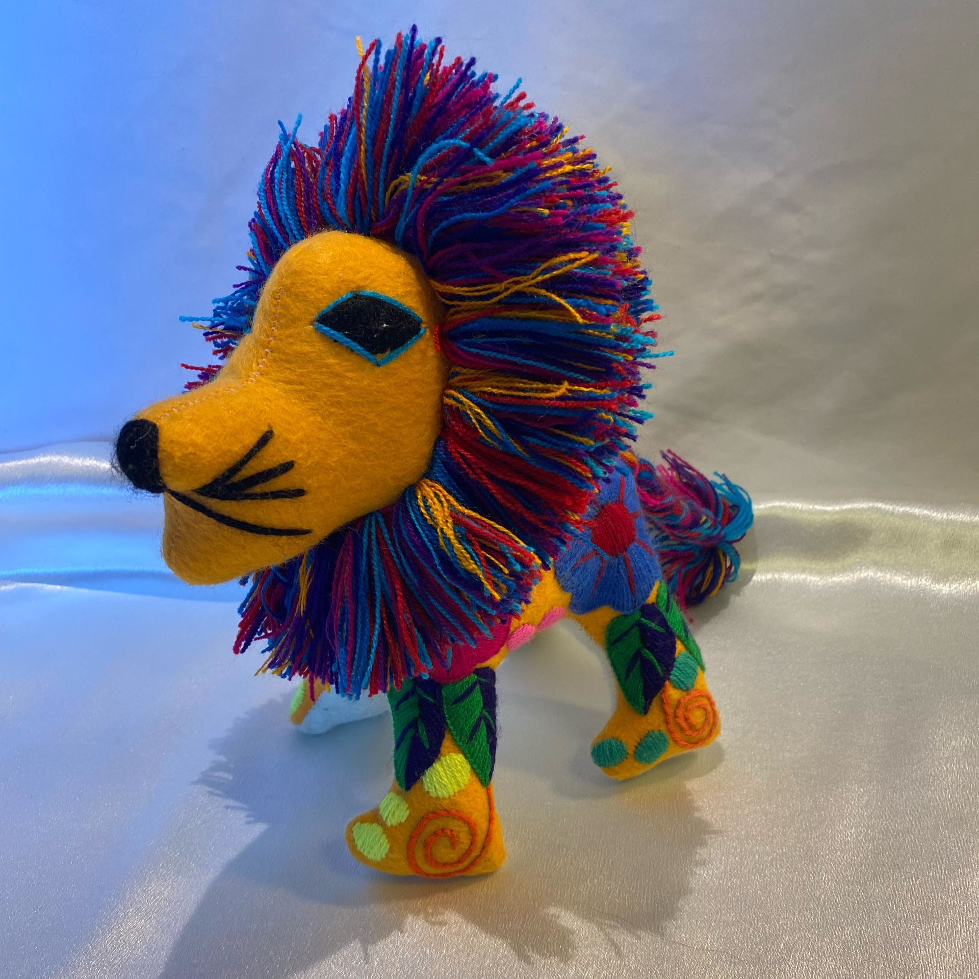 Handmade Mexican Felt Lion Plush