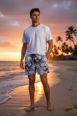 NWT DSG Men's 6" Rec Shorts – University Navy & Blue Crystal Wave S
