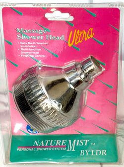 Massage Shower Head-Chrome LDR Ind. Nature Mist Ultra-Retro 90s-Vintage -New