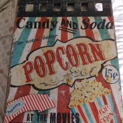 Movie Cinema Sign Home Theater Man Cave Sign Popcorn Candy And Soda 