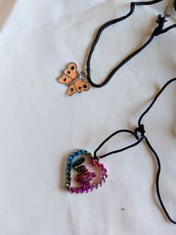 Necklace heart and butterfly