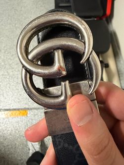 Authentic GG logo dual sided belt 95 inches with twisting buckle