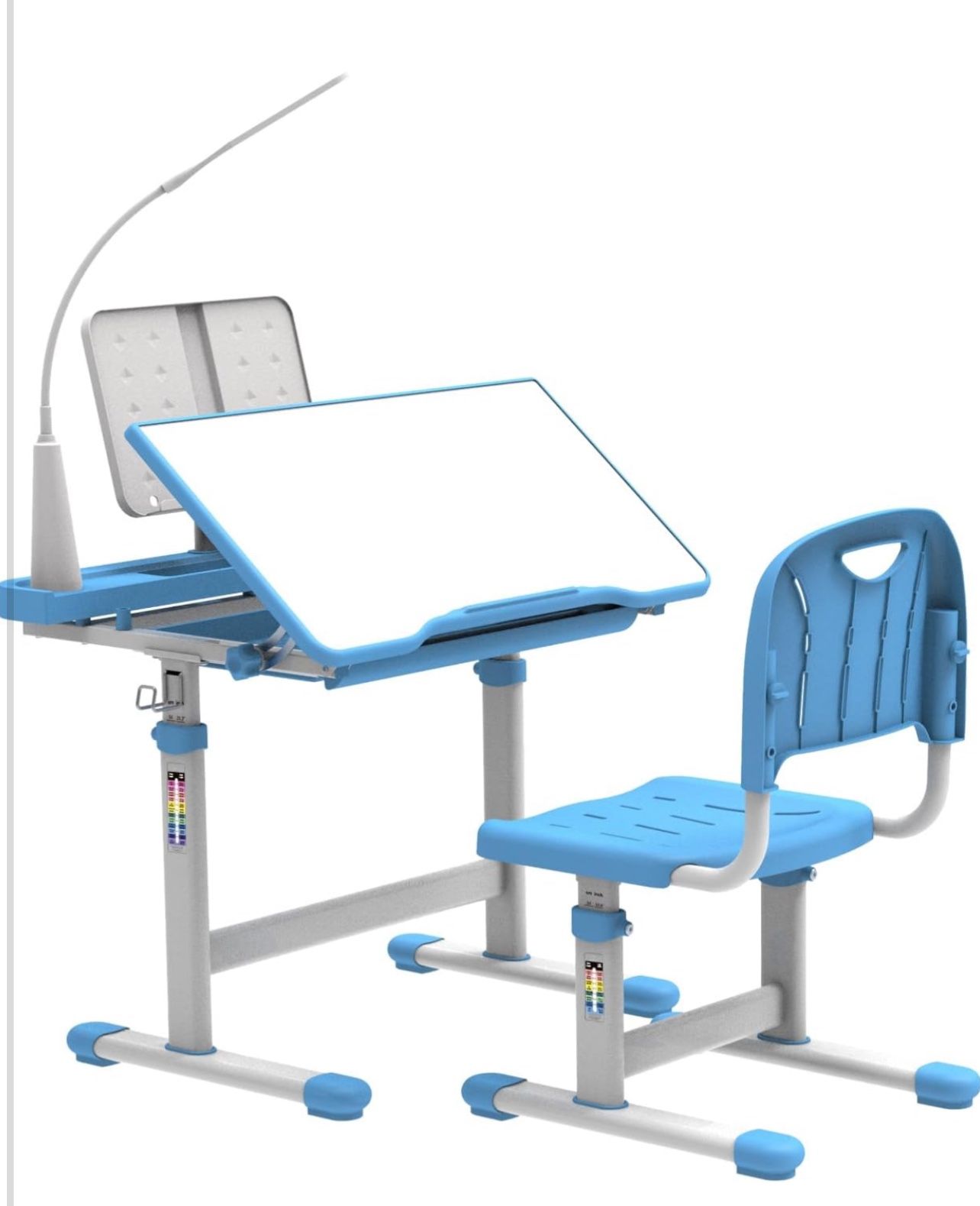Brand New In The Box- YBLFDY Kids Study Desk Height Adjustable Kids Desk with 3 Modes LED Light, Kids School Desk for Bedroom with Tilt Desktop,Go Bac