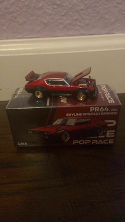 Pop Race 1:64 Nissan Skyline KPGC110 Kenmeri Red/Black #266