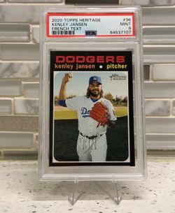 Topps Kenley Jansen French Text #36 2020 Topps Heritage Dodgers PSA 9 (contact info removed)7