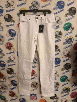 NWT Benjamin Black White Slim-Fit Stretch Pants