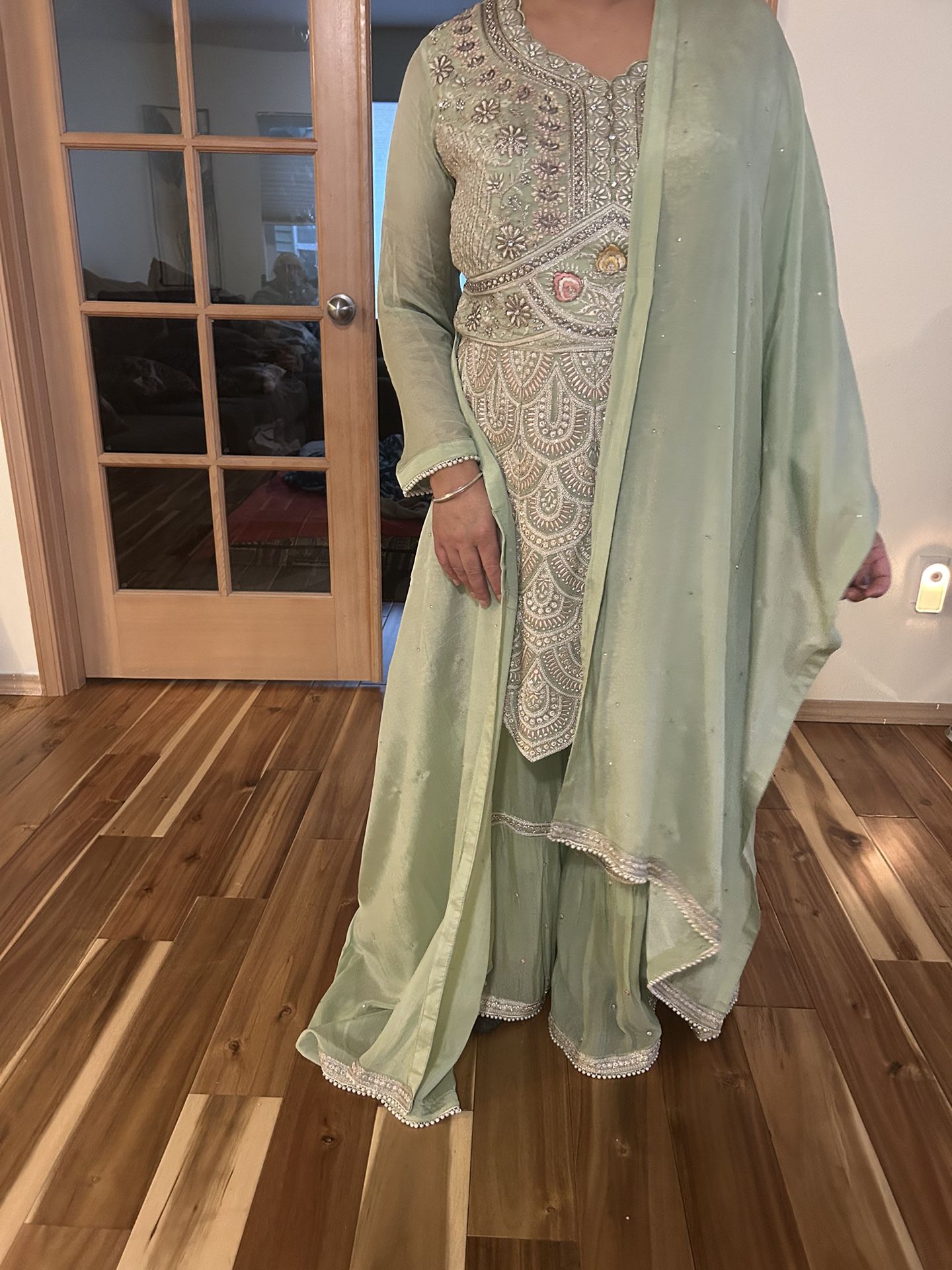 Sharara Suit Sage Green
