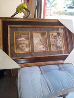 Triple 5x7 Brown And Gold Frame