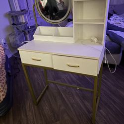 White And Gold Vanity