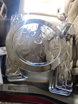 Chrome raised flame Air cleaner lid and bottom and valve covers