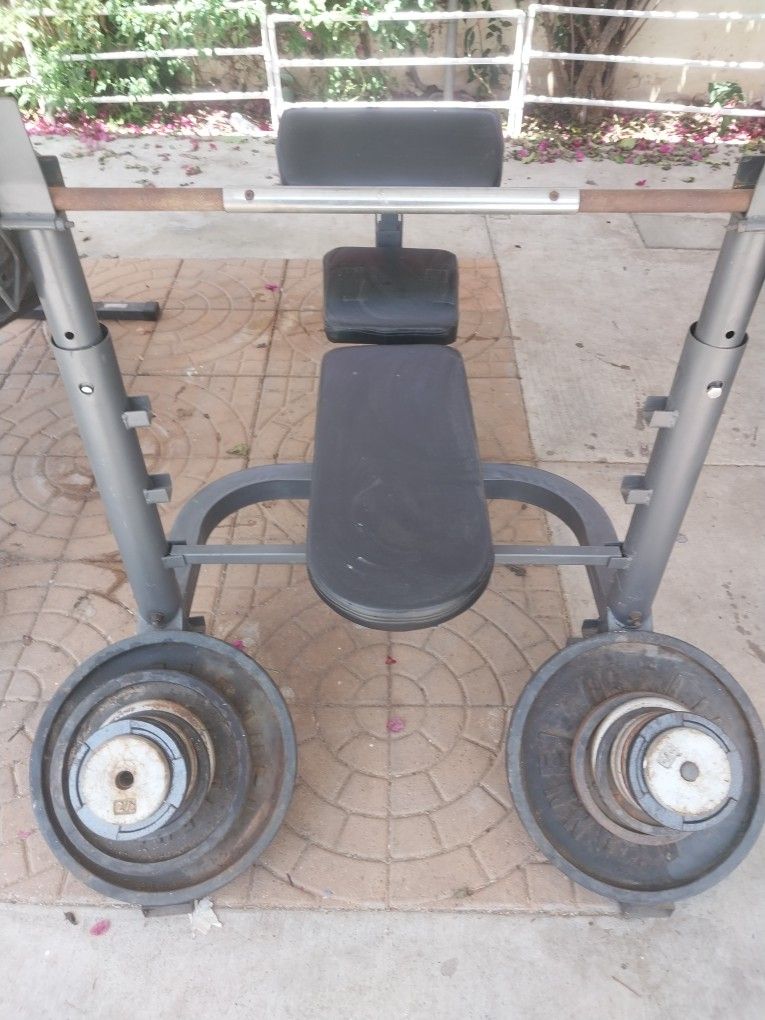 Weight Bench And Leg Excercise Machine
