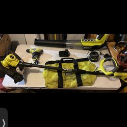 Ryobi cordless blower/weedwacker-corded drill-1 battery and battery charger