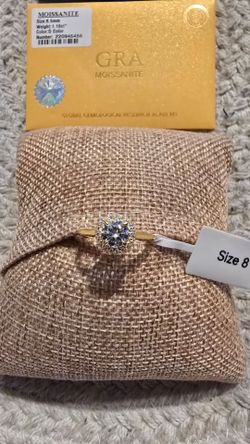 Moissanite 925SS Ring 1.15 ct D color Round Size 8