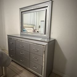 LED dresser with nightstands 
