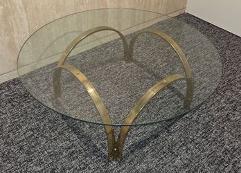 Roger Sprunger brass and glass coffee table 43x12
